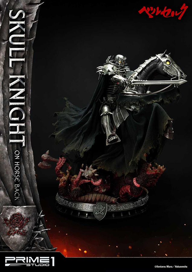 BERSERK SKULL KNIGHT ON HORSEBACK STATUE