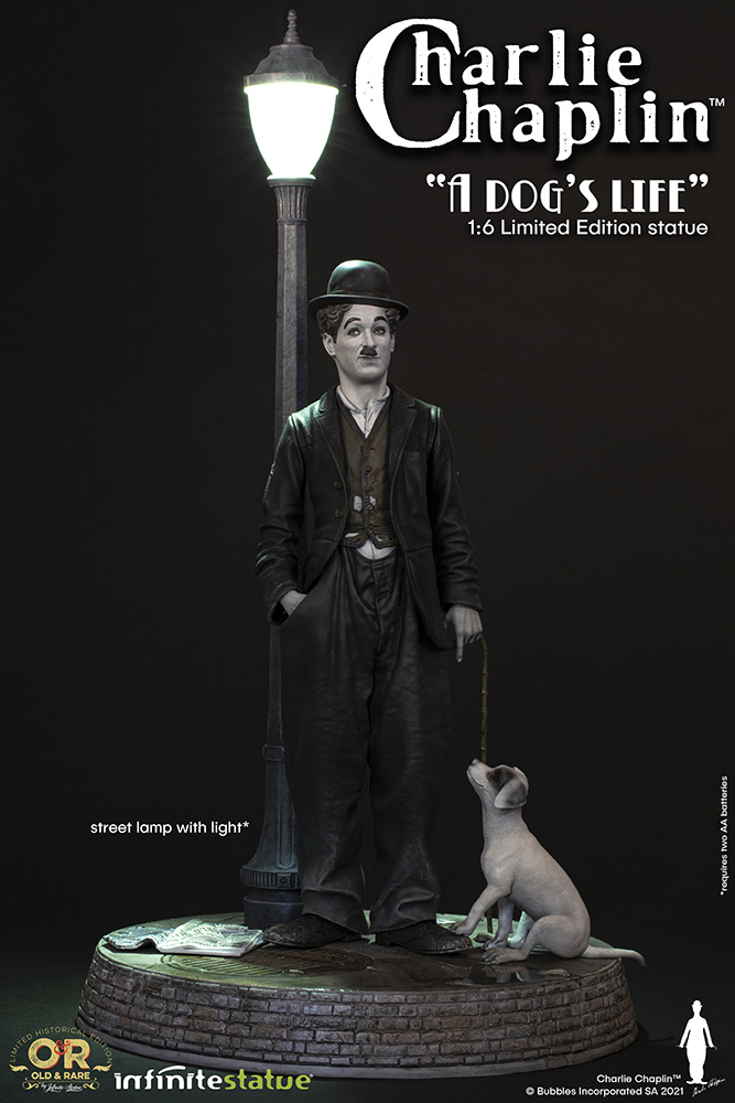 1/6 CHARLIE CHAPLIN W/LIGHT OLD&RARE STATUE