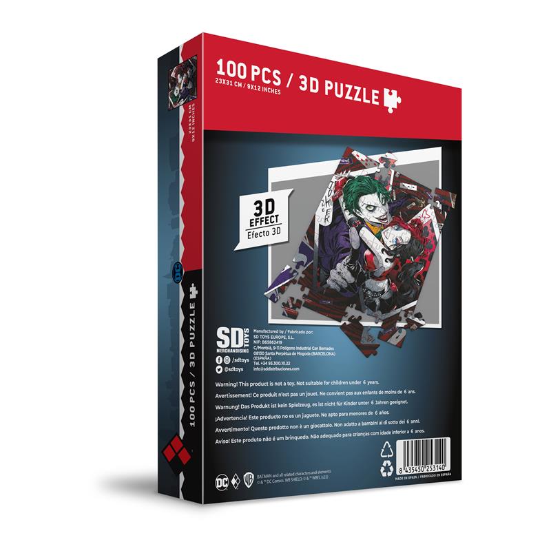 PUZZLE 100PCS - JOKER&HARLEY QUINN MANGA 3D EFFECT