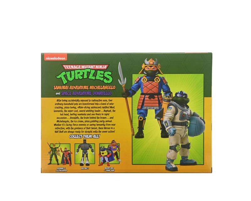 NECA - TMNT CARTOON SPACE ADVENTURE & SAMURAI TURTLES 2 PACK