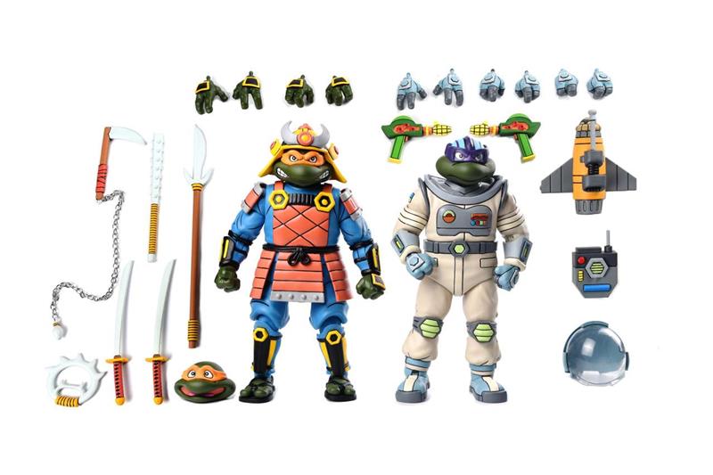 NECA - TMNT CARTOON SPACE ADVENTURE & SAMURAI TURTLES 2 PACK