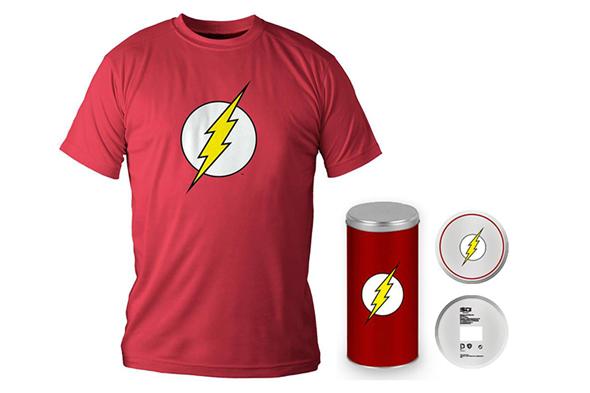 T-SHIRT DC COMICS FLASH LOGO RED BOY DLX  /  TAGLIA L