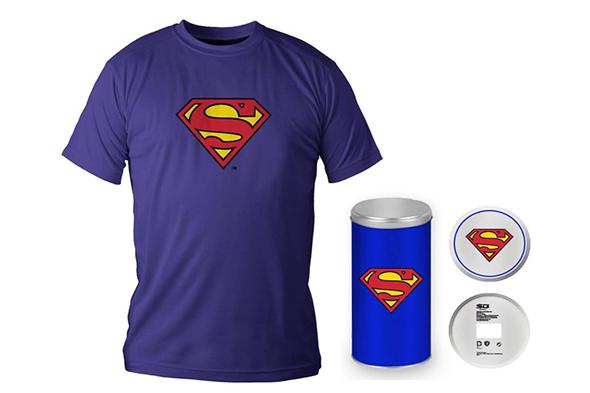 T-SHIRT DC COMICS SUPERMAN LOGO BLUE BOY DLX  /  TAGLIA L