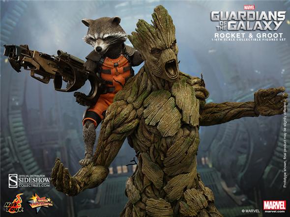 1/6 HOT TOYS - GUARDIANI DELLA GALASSIA - ROCKET E GROOT