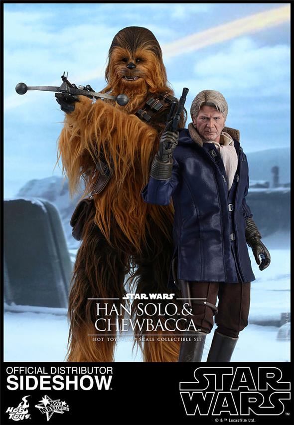 1/6 HOT TOYS - HAN SOLO & CHEWBACCA EP. VII SET