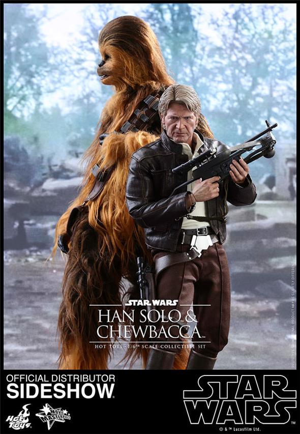 1/6 HOT TOYS - HAN SOLO & CHEWBACCA EP. VII SET