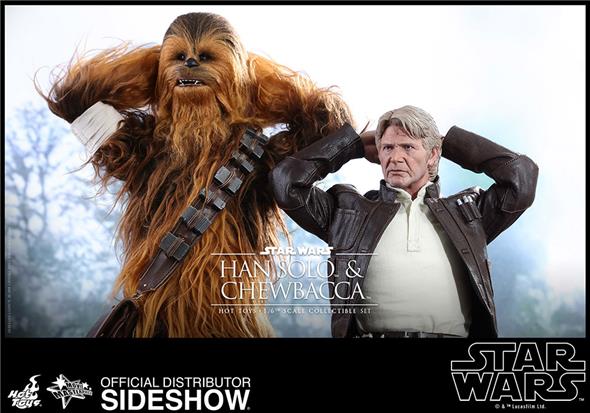 1/6 HOT TOYS - HAN SOLO & CHEWBACCA EP. VII SET