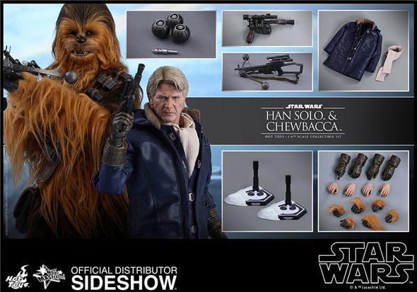 1/6 HOT TOYS - HAN SOLO & CHEWBACCA EP. VII SET